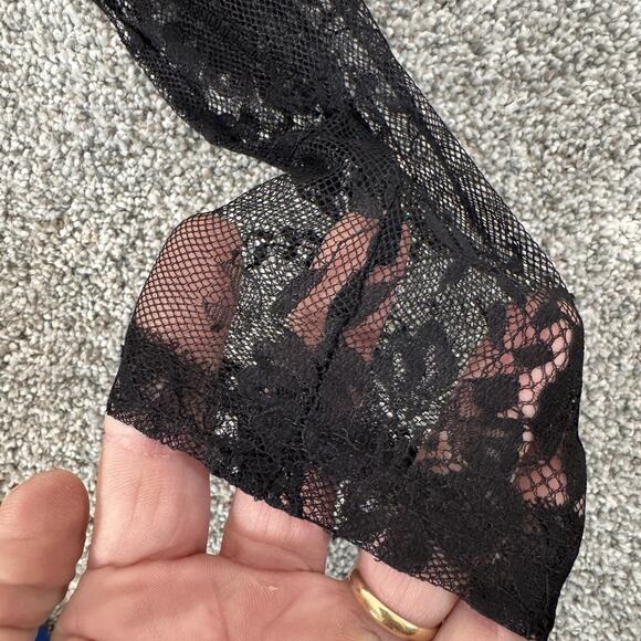 Romantic Bodycon Dress 8 Black Lace Overlay Date Night Cocktail Moody Whimsigoth - Picture 7 of 13